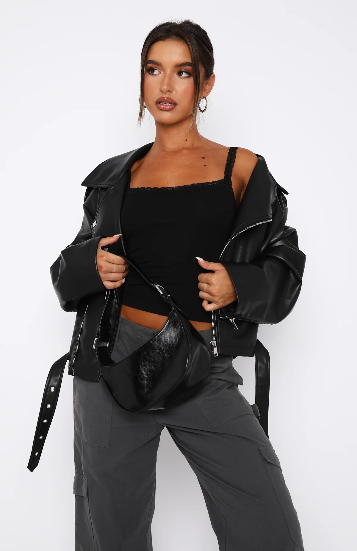 After Midnight Lace Trim Cami Black - Image 3