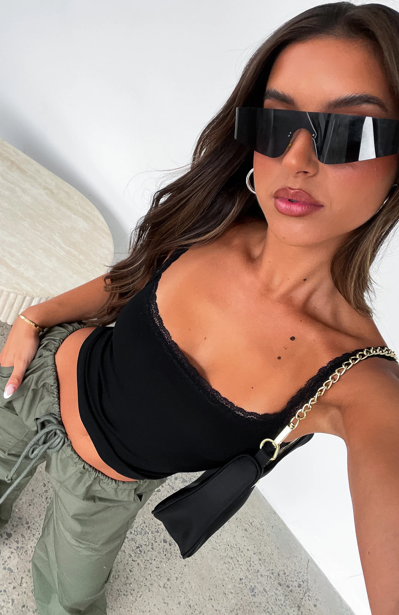 After Midnight Lace Trim Cami Black - Image 7