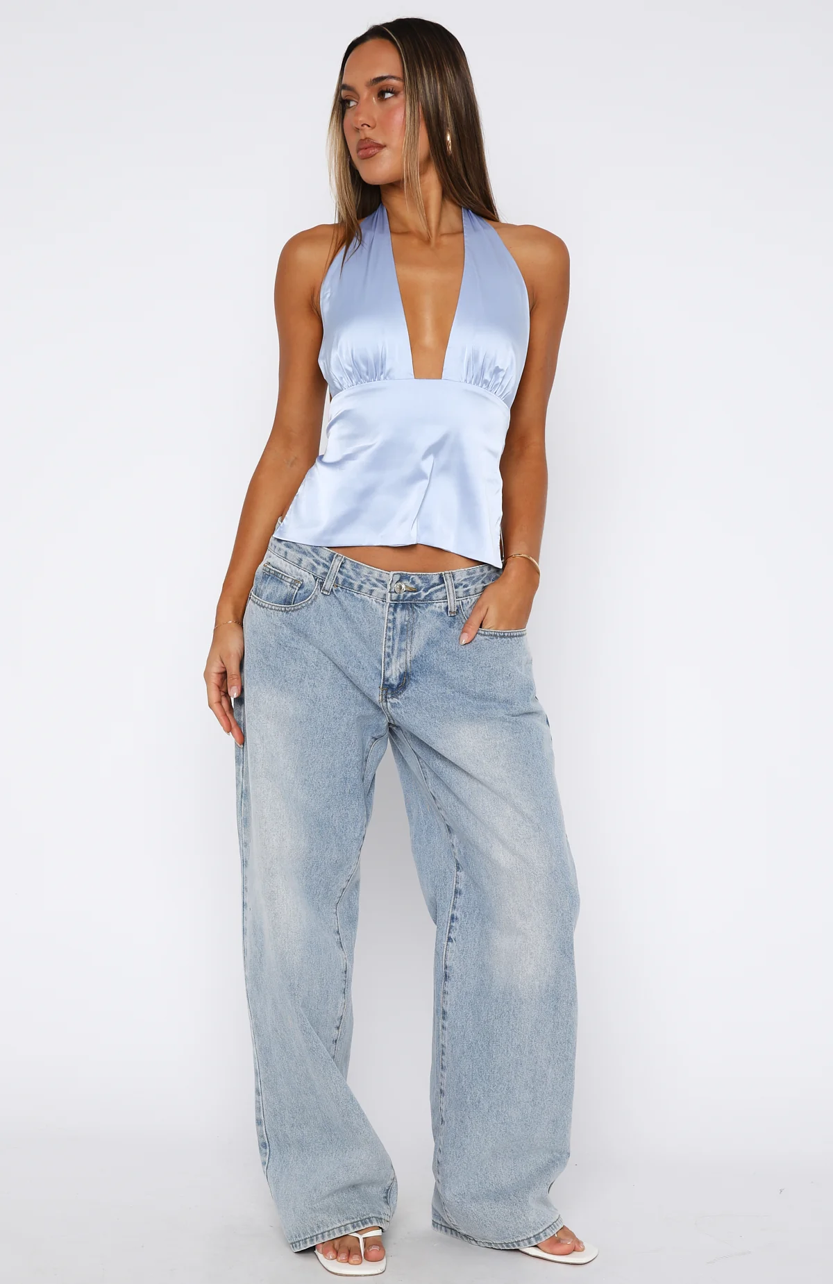 Here For Me Halter Top Blue - Image 6