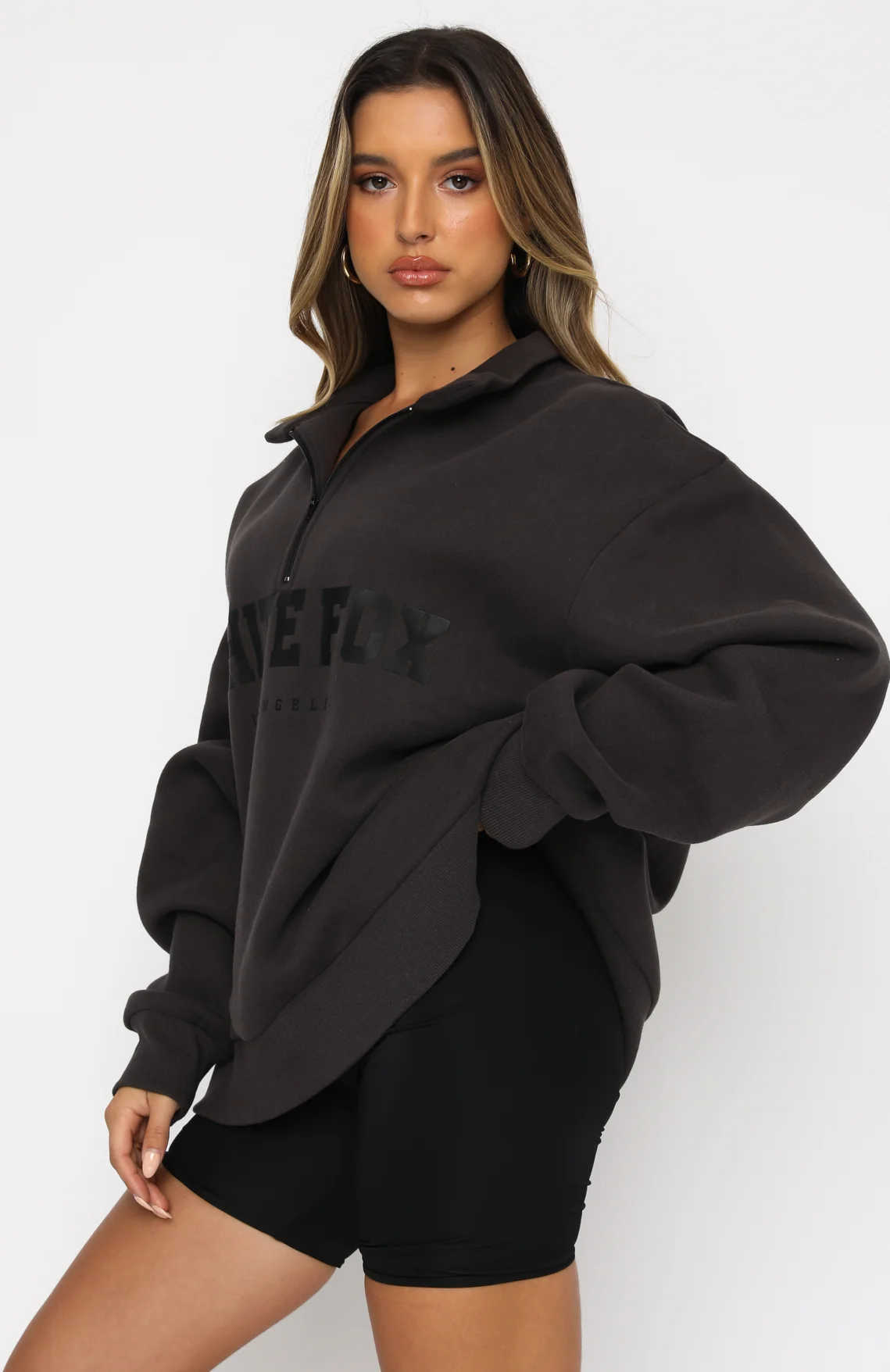 High Standard Zip Front Sweater Shadow - Image 3