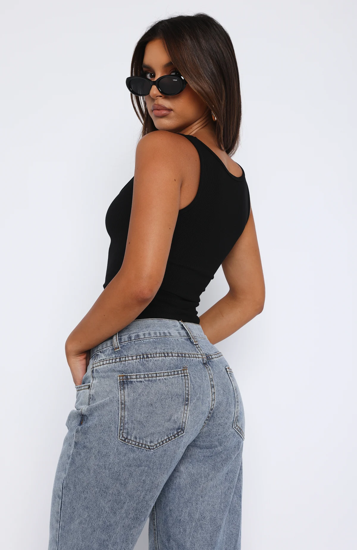 Let Me Adore You Ribbed Tank Top Black - Image 4