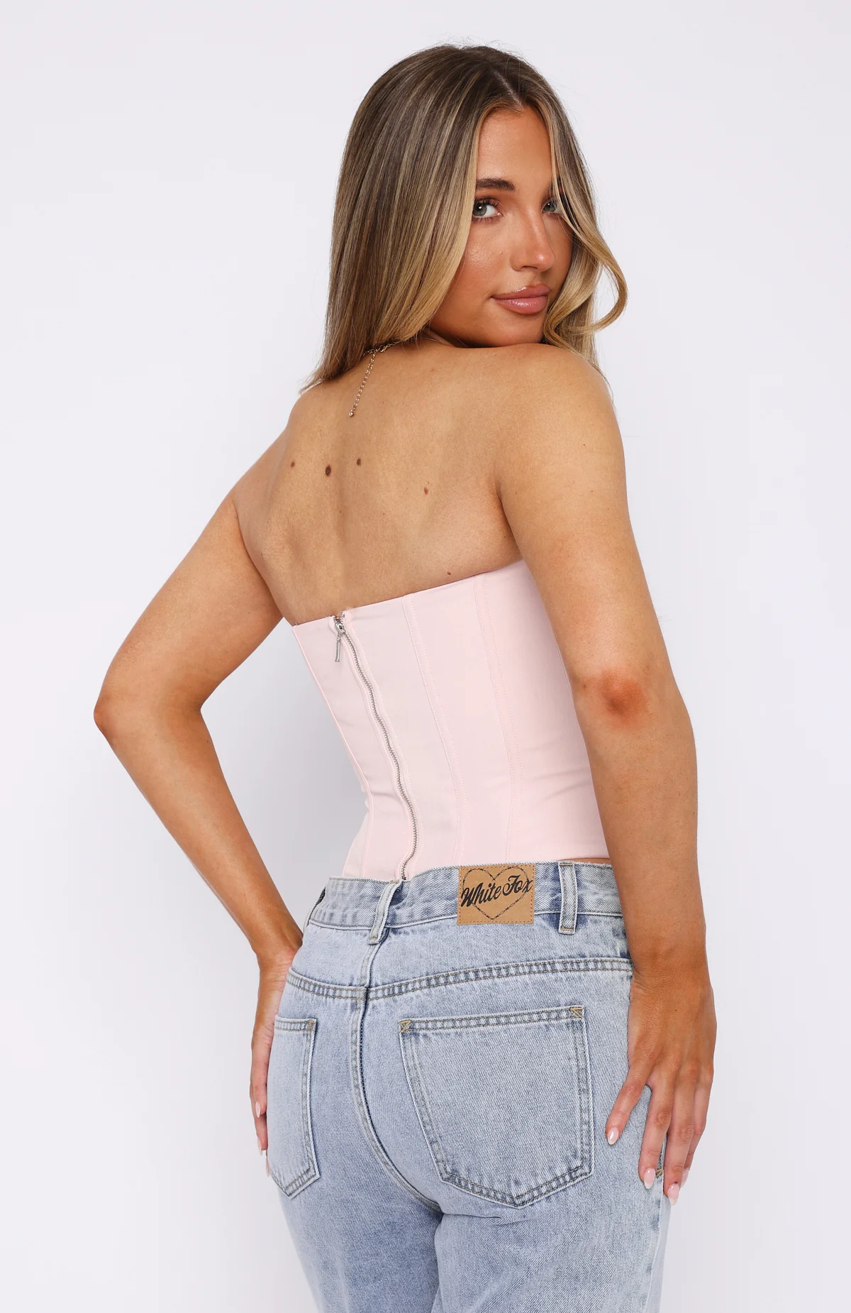 Never Love Again Strapless Bustier Baby Pink - Image 4