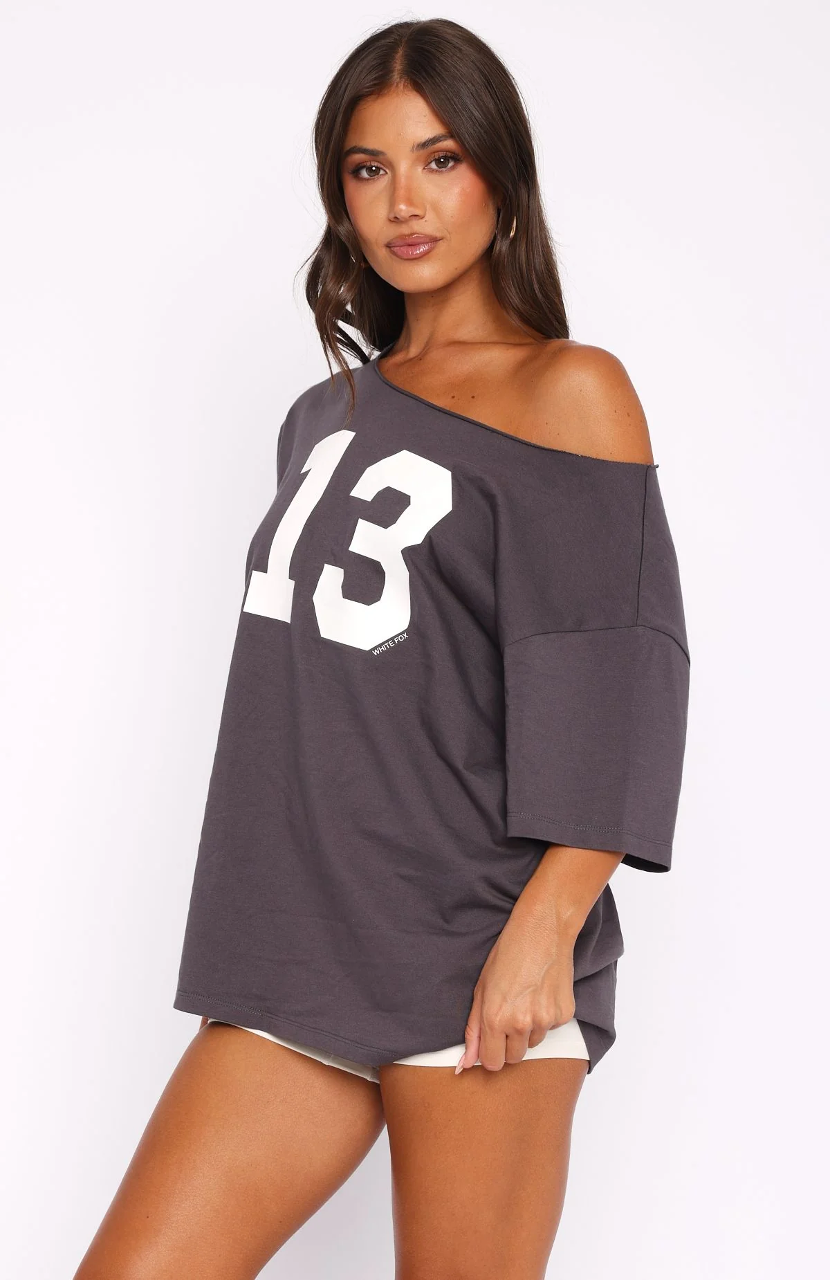 Trial Run Off Shoulder Oversized Tee Volcanic - Image 4