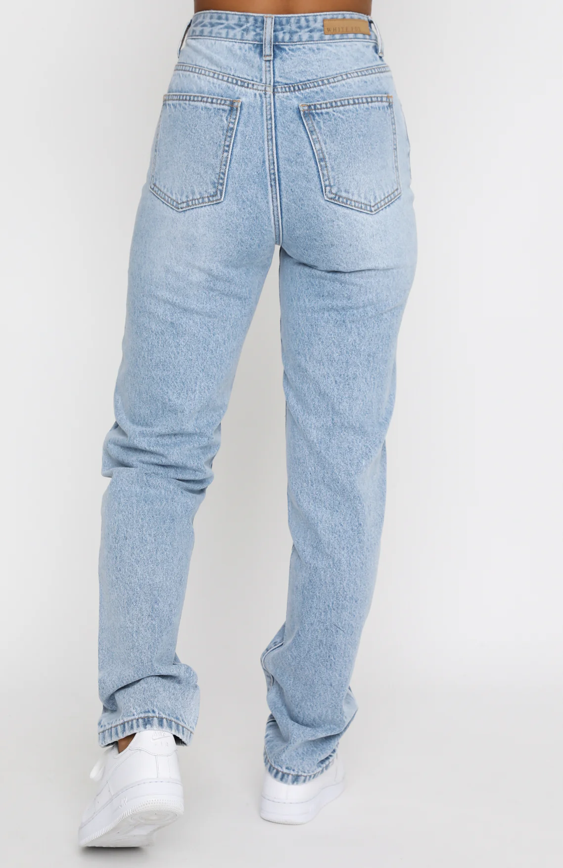 Who's That Girl Straight Leg Denim Jeans Washed Blue - Image 3