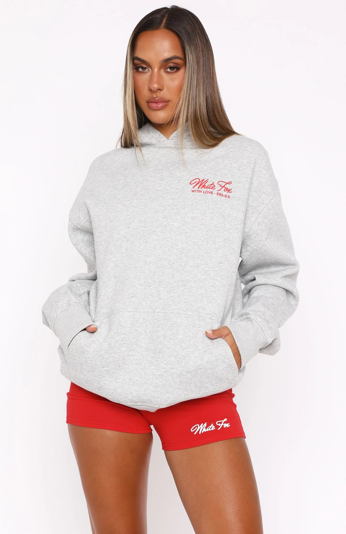 With Love & Kisses Oversized Hoodie Dark Grey Marle - Image 3