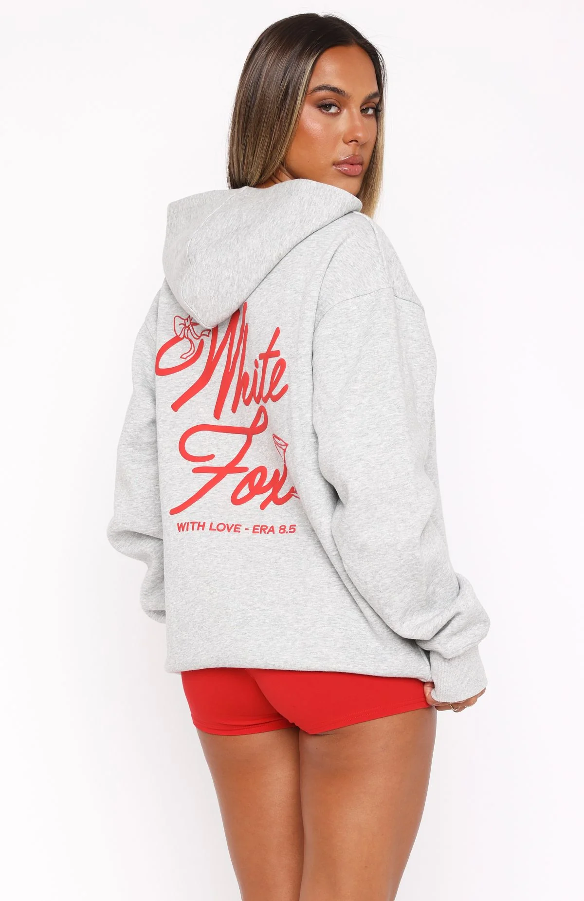 With Love & Kisses Oversized Hoodie Dark Grey Marle - Image 5